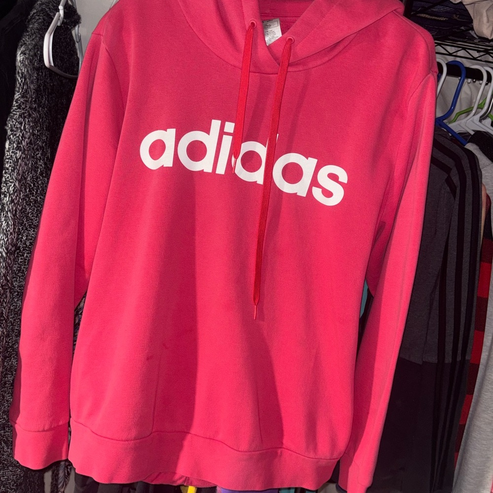 Adidas Women's Bright Pink Hoodie